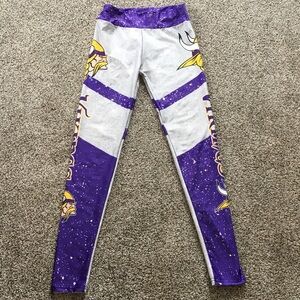 Vibrant Purple and Gray Kids Leggings
